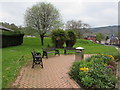 Three benches and a litter bin, Risca