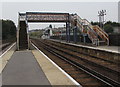 SZ5991 : Ryde St John's Road station footbridge and signalbox  by Jaggery