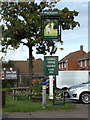 TL9426 : The Cricketers Public House sign by Geographer