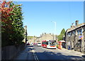 Bus stop and shelter on Market Street (A671), Whitworth