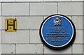 SJ8497 : Hydrant sign and Blue Plaque (Thomas Wright) by Gerald England