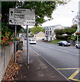 Directions sign alongside the A4061, Bryncethin