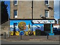 Cafe with new mural