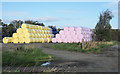 NY9869 : Bales storage area beside A68 (2) by Trevor Littlewood