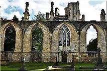SE7428 : Howden Minster: The ruined choir and chapter house behind, also ruined by Michael Garlick