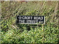 TM4198 : Croft Road & The Street signs by Geographer