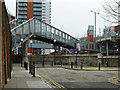 TQ3880 : Footbridge to East India station by Robin Webster
