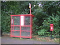 Elizabeth II postbox and bus shelter on Clayton Brook Road