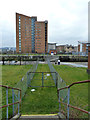 Closed path across lock gate