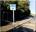 Cycle route 492 direction sign alongside the A4043, Pontnewynydd