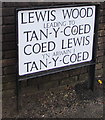 Bilingual name sign on a Charlesville corner, Torfaen