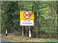 Halstead Town Name sign on the A1124 Hedingham Road