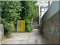 Path to footbridge over railway