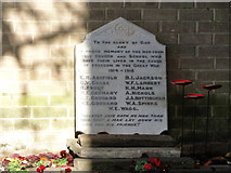 TL8783 : WW1 Memorial in the grounds of Thetford Methodist church by Adrian S Pye