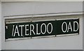 Aterloo Oad (road name sign with letters missing)