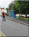 Photographer photographing a Grade II listed structure in Newport