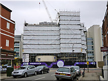 TQ2874 : Building flats, Balham Hill by Robin Webster