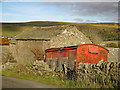 Barn and old railway goods van above Nenthead