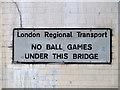 No ball games under bridge NT13