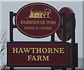 Sign for the Hawthorne Farm, Dining & Carvery, Yeadon