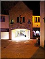 SP3509 : Entrance to Woolgate at night, Christmas 2016, Witney, Oxon by P L Chadwick