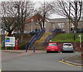 Steps up from Oakfield Street car park, Ystrad Mynach 