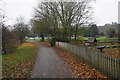 Path and playground on Stratford Fields