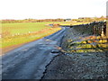 A frosty minor road heading towards Hardiesmill Place