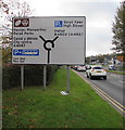 Directions sign alongside the A4067, Swansea