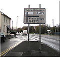 Directions sign alongside Main Road, Maesycwmmer