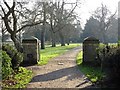 SO8844 : Gate piers in Croome Park by Philip Halling