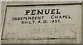 1857 plaque on Penuel Chapel, High Street, Nelson