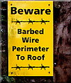 Beware - Barbed Wire Perimeter To Roof, St John the Baptist church, Nelson