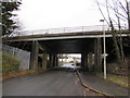 SO0328 : South side of the A40 bridge over Ffrwdgrech Road, Brecon by Jaggery