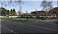 Buses waiting to take students home, Warwick School, Myton, Warwick