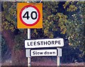 Road signs at south end of Leesthorpe