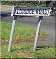 Aldridge Road sign east end north side