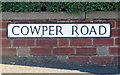 Cowper Road sign north side