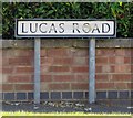 Lucas Road sign west side