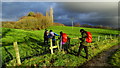 Walkers on path S of Whiteley Green