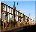 Long row of houses above De Winton Terrace, Llanbradach