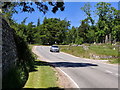 Car coming down the 20% slope on the road to the Lecht pass