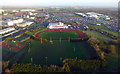 O1742 : Swords Rugby Club from the air by Thomas Nugent