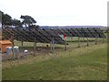 NY9058 : Array of solar panels at Hamburn Hall Farm by Oliver Dixon