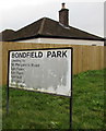 Bondfield Park name sign, Caerphilly