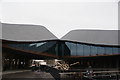 View of the roof of the Coal Drops Yard shopping centre