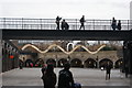 View of a second sculpture suspended from the ceiling of Coal Drops Yard