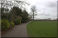 Path and playing fields. Peckham Rye Park