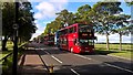 NZ2366 : Great North Run baggage buses setting off for South Shields by Chris Morgan
