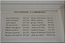 O1533 : List of librarians, Marsh's Library by N Chadwick